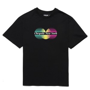 Camiseta Manga Corta Chrystie New York Circle Logo Negra